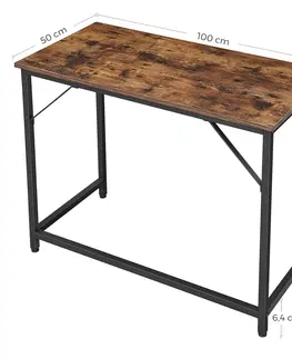 Psací stoly SONGMICS Psací stůl Vasagle Kolmo 100 cm hnědý