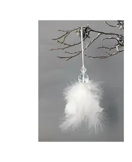 Vánoční dekorace Závěsný andělíček z peří, 17 cm