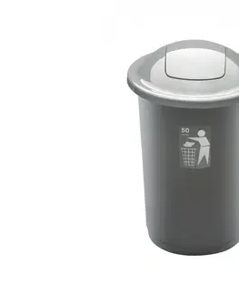 Odpadkové koše PLAFOR - Koš odpadkový ke třídění odpadu 50l stříbrný