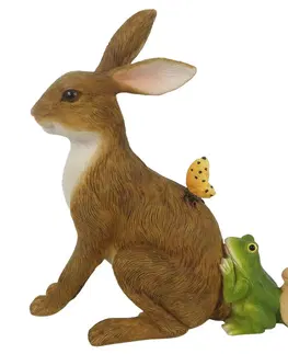 Velikonoční dekorace Velikonoční dekorace králíka se zvířátky - 14*5*13 cm Clayre & Eef 6PR3270