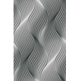 Závěsy Závěs dekorační nebo látka, OXY Waves, šedý, 150 cm 150 cm