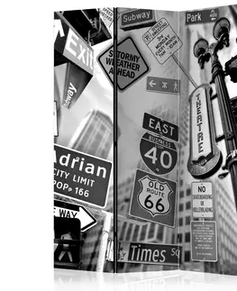 Paravány Paraván Roads to Manhattan Dekorhome 135x172 cm (3-dílný)
