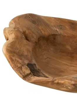 Mísy a misky Servírovací mísa v přírodním tvaru z teakového dřeva Igor - 57*52*10 cm J-Line by Jolipa 10883