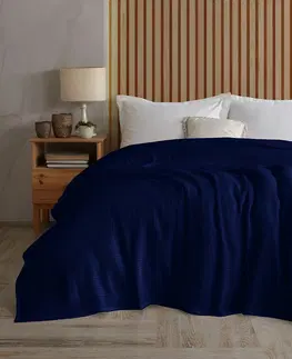 Přikrývky 4Home Bavlněný přehoz na postel Claire navy, 220 x 240 cm