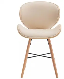 Židle Jídelní židle 2 ks ohýbané dřevo Dekorhome Hnědá / krémová