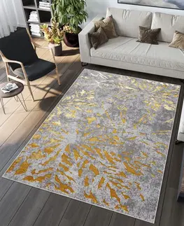 Moderní koberce Exkluzivní moderní šedý koberec se zlatým motivem Šířka: 200 cm | Délka: 300 cm