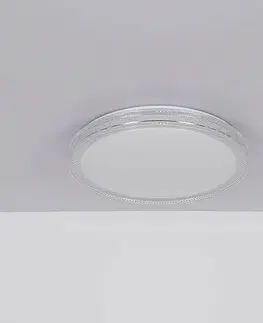 Stropní svítidla Globo Stropní svítidlo Veleno LED, bílé, Ø 49 cm, třpytivý efekt