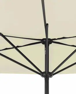 Zahradní slunečníky a doplňky Půlkruhový slunečník 300x150 cm Dekorhome Černá