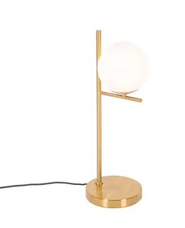 Stolni lampy Stolní lampa ve stylu Art Deco zlato a opálové sklo - Flore