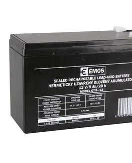 Akumulátory EMOS Bezúdržbový olověný akumulátor 12V 9Ah faston 6,3mm 1201002900