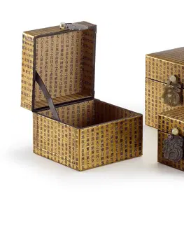 Designové šperkovnice a krabičky Estila Sada tří kožených boxů 19x19cm