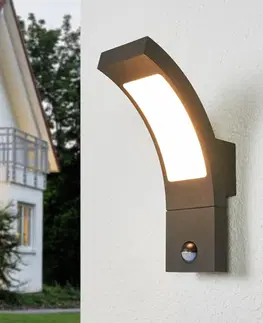 Venkovní nástěnná svítidla s čidlem pohybu Lucande Venkovní světlo na stěně Juvie s LED a čidlem