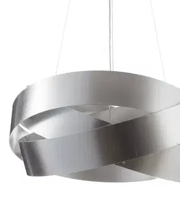 Závěsná světla Marchetti Závěsné svítidlo Pura se stříbrným listem, 60 cm, 3x E27