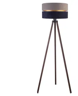 Lampy   - Stojací lampa DUO 1xE27/60W/230V šedá/modrá/hnědá 