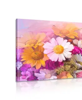Obrazy zátiší Obraz olejomalba barevných květů