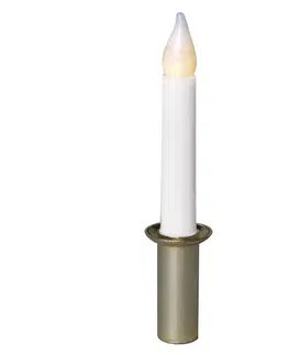 Vánoční osvětlení STAR TRADING LED svíčka s držákem bílo-zlatá