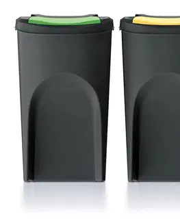 Odpadkové koše Prosperplast Sada 3 odpadkových košů Soorti 3 x 35 L černá