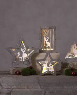 Vánoční vnitřní dekorace STAR TRADING Fauna LED dekorativní světlo ze dřeva, výška 24 cm