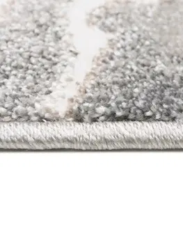 Moderní koberce Šedý designový koberec se světlým abstraktním vzorem