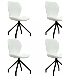 Židle Jídelní židle 4 ks umělá kůže Dekorhome Bílá