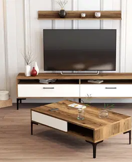 Obývací stěny a sestavy nábytku Set nábytku do obývacího pokoje ISTANBUL ořech bílý