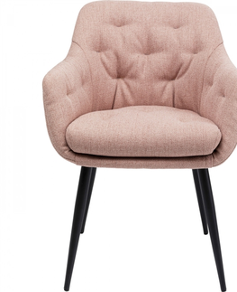 Jídelní židle KARE Design Růžová jídelní židle s područkami Elaine