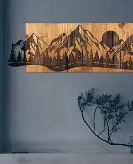 Nástěnné dekorace Nástěnná dekorace dřevo ZÁPAD SLUNCE V HORÁCH 75,5 x 24,5 cm