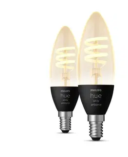 LED žárovky Philips HUE Sada 2x Hue WA Filament žárovka LED E14 B39 4,6W 350lm 2200-4500K IP20