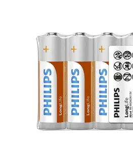 Baterie primární Philips Philips R6L4F/10 - 4 ks Zinkochloridová baterie AA LONGLIFE 1,5V 900mAh 