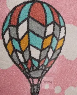 Dětské koberce Dětský koberec s balony v pastelové růžové barvě Šířka: 140 cm | Délka: 190 cm