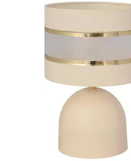 Lampy  Stolní lampa HELEN 1xE27/60W/230V krémová/zlatá 
