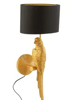 Svítidla Černo-zlatá nástěnná lampa s papouškem Papagay - 22*35*71cm/ 60W/ E27 J-Line by Jolipa 26470