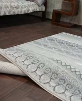 Koberce a koberečky Dywany Lusczow Kusový koberec AKRYLOVÝ PATARA 0242 Krémový/Tyrkysový, velikost 160x235