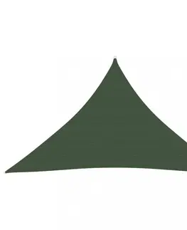 Stínící textilie Stínící plachta trojúhelníková HDPE 3 x 3 x 3 m Dekorhome Tmavě zelená