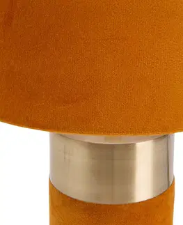 Stolní lampy Näve Stolní lampa 3189514, textilní stínidlo, oranžová