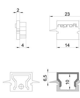 Profily Light Impressions Reprofil koncovka H-ET-01-08 sada 2 ks bílá 23 mm 979120
