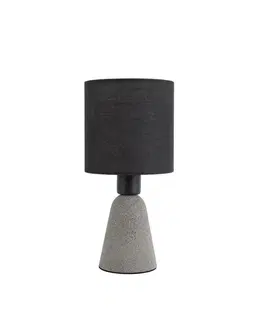 Designové stolní lampy NOVA LUCE stolní lampa ZERO šedý beton a černé stínidlo E14 1x5W 230V IP20 bez žárovky 9577161
