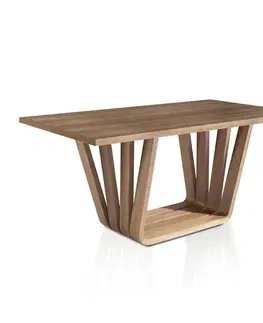 Designové a luxusní jídelní stoly Estila Moderní jídelní stůl Vita Naturale s dřevěnou podstavou 180/200cm