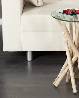 Designové a luxusní noční stolky Estila Stylový jedinečný odkládací stolek Driftwood 35cm