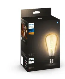 LED žárovky Philips HUE white LED Filament žárovka E27 ST72 7W 550lm 2100K IP20, stmívatelná