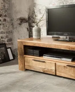 Luxusní a designové televizní stolky Estila Stylový TV stolek z masivu Mango 130cm