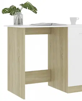 Pracovní stoly Psací stůl se skříňkou 100x50 cm Dekorhome Bílá