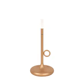 Stolni lampy Venkovní stolní lampa zlatá včetně LED s dotykovým stmívačem dobíjecí - Sjarel