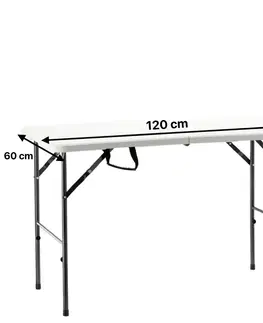 Zahradní stolky Garden Line Skládací cateringový stůl PEGGY 120 cm bílý