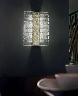 Nástěnná svítidla Masiero Nástěnné svítidlo Vegas LED, vertikální, výška 38 cm, křišťálové sklo