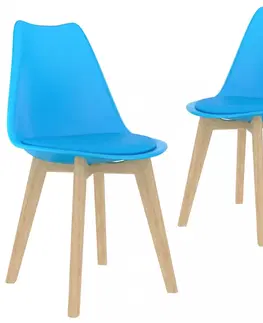 Židle Jídelní židle 2 ks plast / umělá kůže / buk Dekorhome Červená