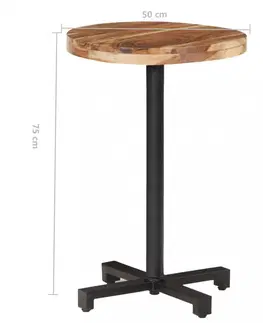 Jídelní stoly Bistro stůl kulatý hnědá / černá Dekorhome ø 60 cm