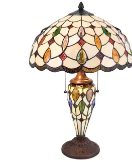 Svítidla Stolní lampa Tiffany Sun stones - 40*60cm 2x E27/60W Clayre & Eef 5LL-5182