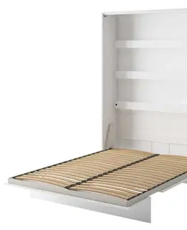 Postele Dig-net nábytek Sklápěcí postel Lenart BED CONCEPT BC-01p | bílý lesk 140 x 200 cm