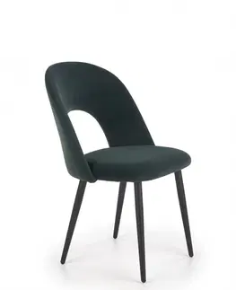 Židle Jídelní židle K384 samet / černá Halmar Modrá
